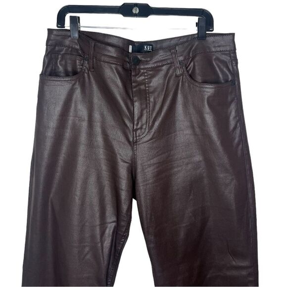 Kut From The Kloth Chocolate Rachael Fab Ab Coated Raw Hem Mom Jeans 16L - Picture 4 of 10